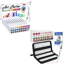 Shuttle Art Art Markers Bundle - 30 Colors Alcohol Markers + 36 Colors Skin Tone Markers