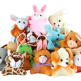 32 Pack Mini Animal Plush Toy Party Favors,Small Plush Stuffed Animals for Birthday,Theme Party,Easter Basket Stuffers Fillers,Christmas,Classroom Prize,Kids Valentine Gift