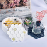 Bee Honeycomb Resin Coaster Molds Silicone Set, 4Pcs Honeycomb Coaster Molds for Epoxy Resin Casting with Bee Coaster Holder Mold, Silicone Coaster Molds for DIY Resin Crafts, Home Decoration