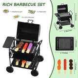 14 Pieces Mini Dollhouse Accessories Toy Grill Dollhouse Furniture BBQ Grill Miniature Grill 1: 12 Scale Tiny Doll House Outdoor Mini Cooking Tool Roasting Cart for Dollhouse Decoration