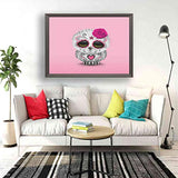 Qoalips Cute Pink Day The Dead Sugar Skull Owl 5D DIY Diamond Painting Kits for Adults, Diamond Painting Accessories by Numbers Full Drill, 16x20 Inch