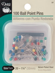 Dritz 27 100-Piece Ball Point Pins, 1-1/4-Inch