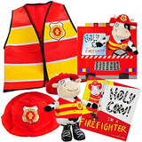 Holy Cow, I'm a Firefighter Gift Set-Includes Book, Plush Cow Toy, Fireman Hat Vest Costume Toddler Boys Kids Ages 2 3 4 5 6 Years. Great Kids Role Play, Birthday, Christmas