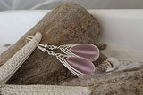Yinahawaii Handmade Sea Glass Earrings, Hawaiian Jewelry for Women, Braided Pink Earrings, Beachy Girls Unique Earrings Sea Glass Jewelry For Women Birthday Gift For Women (October Birthstone Jewelry)