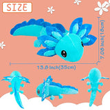 Putrer 2Pcs Salamander Axolotl Plush Toy / Doll , Stuffed Animal, Gifts for Boys Girls(2pcs (Blue+Black))