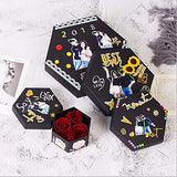 Creative Explosion Box -Scrapbook DIY Photo Album Box for Birthday Anniversary Valentine Day Wedding(Black).