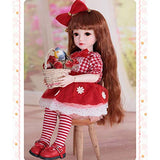 HGFDSA 1/6 BJD Doll SD Doll Simulation Doll 26Cm 10.2 Inches Doll Full Set Joint Doll Gift Package with BJD Clothes Wigs Shoes Makeup DIY Handmade Toys