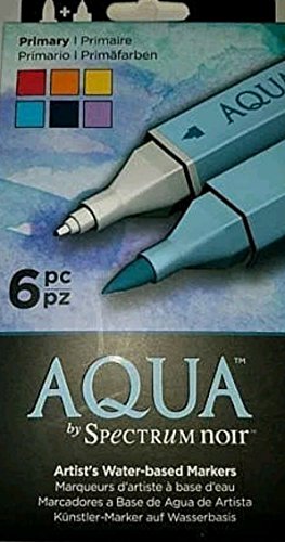 Aqua by Spectrum Noir - Primary - Set of 6 Artist's Water-based Markers