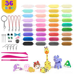 Modeling Clay Kit Air Dry Super Light Molding Magic Clay 36-Pack, Modeling Clay Kits for Kids, Non-Toxic Kids Clay Set Crafts for Kids, Includes Clay Dough Tools, Ideal Gift for Kids
