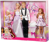 Barbie Wedding Set with Bride and Groom Dolls, Stacie, Chelsea and Accessories (Mattel DRJ88), Assorted Colour/Model