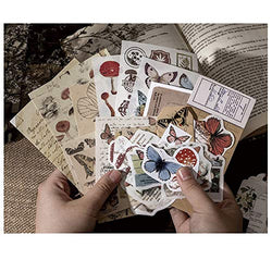 Vintage Scrapbooking DIY Stickers Pack, Decorative Antique Retro Natural Collection, Diary Journal Embellishment Supplies Washi Paper Sticker for Craft (Mushroom Forest（moguconglin）)