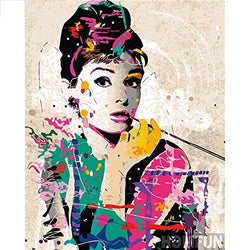 DIY Diamond Painting Kits for Adults, Kids,Home Decor Room Office Presents for Her Him Hepburn 11.8x15.7inch