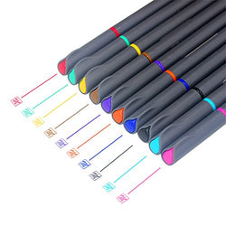 MyLifeUNIT Fineliner Color Pen Set, 0.4mm Colored Fine Liner Sketch Drawing Pen, Pack of 10