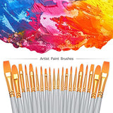 BOSOBO Paint Brushes Set, 2 Pack 20 Pcs Round Pointed Tip Paintbrushes Nylon Hair Artist Acrylic Paint Brushes for Acrylic Oil Watercolor, Face Nail Art, Miniature Detailing & Rock Painting, Silver