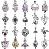 12pcs Mixed Hollow Locket Pendant Pearl Cage Pendant Bead Cage Pendants Jewelry Making Essential