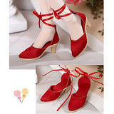 HMANE High-Heeled Shoes for 1/4 BJD Dolls, Red High-Heeled Shoes for BJD Dolls