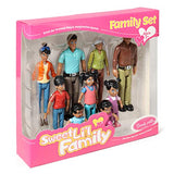 Beverly Hills Doll Collection Sweet Li'l Family Hispanic Dollhouse People Set of 9 Action Figure Set - Grandpa, Grandma, Mom, Dad, Sister, Brother, Toddler, Twin Boy & Girl