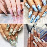 Nail Foil Transfer Stickers, 10 Rolls Marble Nail Foils Marble Nail Art Stickers Holographic Starry Sky Nail Decals Wraps DIY Nail Decoration for Women Girls