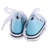 Jili Online 1 Pair Lace Up Canvas Sneaker Sport Shoes for 1/4 BJD SD Dollfie Doll Light Blue 7.5cm