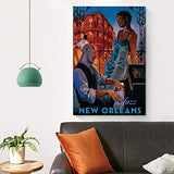 Retro Music Poster New Orleans Jazz Poster Decorative Painting Canvas Wall Art Living Room Posters Bedroom Painting 20x30inch(50x75cm)