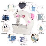 Mini Portable Sewing Machines Handheld Electric Sewing Machines With 60 Piece Sewing Thread Kit Adjustable 2-Speed Sewing Machine for Kids Beginner and Home, Easy to Use, Pink