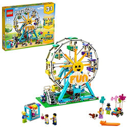 LEGO Creator 3in1 Ferris Wheel 31119 Building Kit with Rebuildable Toy Bumper Cars, Boat Swing and 5 Minifigures; New 2021 (1,002 Pieces)