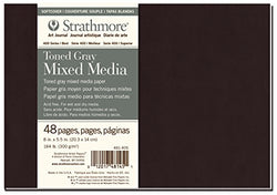 Strathmore (481-405 400 Series Softcover Toned Gray Mixed Media Art Journal, 8"x5.5", 24 Sheets