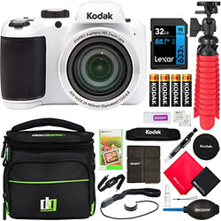 Kodak PIXPRO 16MP Digital Point & Shoot Camera for Still Photography & HD Video (White AZ401-WH) with 40X Optical Zoom, Image Stabilization and 3" LCD Bundle with Deco Gear Case + Pro Kit Accessories