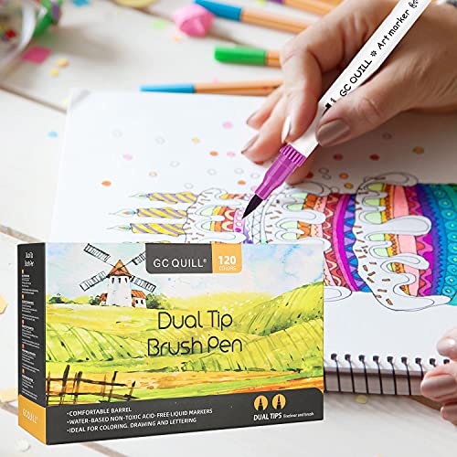 Shop GC QUILL 120 Colors Dual Brush Pens Art at Artsy Sister.