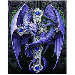 DIY 5D Diamond Painting Kits by Number, Evil Dragon Paint with Crystal Diamonds Craft Kits Full Drill Diamonds Art Kit for Beginner DIY Project,12x16 Inches