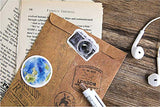 Mini Size Scrapbook Stickers, 45pcs Doraking DIY Decoration Travel Stickers Life Set for Travel Case, Laptop, Planners, Calendars, Scrapbook, Suitcase, Notebooks, Dimension Less 44mm(Travel)