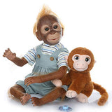 Pinky New 21INCH 52CM Handmade Detailed Paint Reborn Baby Monkey Newborn Doll Collectible Art Doll Toy for Kid Gift (Blue)
