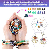 Ring Making Kit wiht Crystal Beads,Ybxjges 1880Pcs 32 Colors Crystal Jewelry Making Kit with Gemstone Chips Beads Jewelry Making Supplies for Bracelet Necklace Earring Jewelry Making