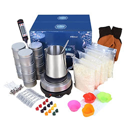 Fitinhot DIY Candle Making Kit with Wax Melter Electronic Plate, Full Set Candle Making Supplies Including Pouring Pot, Soy Wax, Thermometer for Adults and Beginners Craft Project