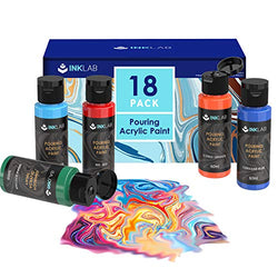 Acrylic Pouring Paint Set 18 Colors Pre Mixed Acrylic Paint High Flow for Canvas Wood Crafts Rocks Painting, Water Based, 2 Oz/Bottle