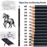 Heshengping, Sketching and Drawing Pencils Set-26pcs,Art Supplies Drawing Kit,Graphite Charcoal Professional Pencils Set, Kids & Adults Beginners Student Artist