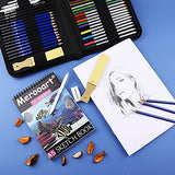 54-Piece Colored Pencil Set with Two 50-Page Sketchbooks, Black Zipper Box Sketch Pen Set-Professional Watercolor Pencils for Adults/Children, Professional/Beginners, Durable Coloring Art Pencils