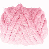 Baby Chenille Yarn Extreme Soft Thick Arm Knitting Crocheted Blanket Yarn (Pink, 2 skeins / 17 oz)