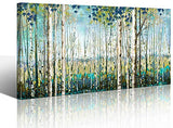 Green View White Birch Forest Canvas Painting Wall Art Decor Nature Plant Picture Wildlife Trees Landscape Artwork Home Living Room Bedroom Office Wall Decoration Wall Art