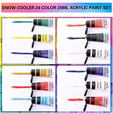 Acrylic Paint Set for Painting, 24 Vibrant Acrylic Colors 20ml for Canvas, Wood, Fabric, Leather, Cardboard, Paper and Crafts