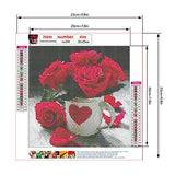 Creative Flower Diamond Painting Kits for Adults, 5D Crystal Diamonds Art with Accessories Tools, Red Rose Picture DIY Art Dotz Craft for Home Décor, Ideal Gift or Self Painting