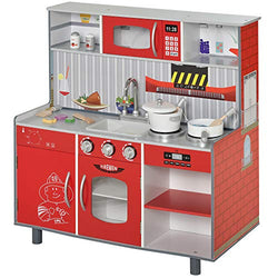 Qaba Kids Play Set 2 in 1 Multifunction Kitchen and Doll House with Realistic Function