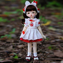 MEESock 25.5cm Mini BJD Dolls 1/6 10 Inch SD Doll Ball Jointed Doll with Full Set Clothes Shoes Wig Makeup DIY Toys You can Change The Clothes for The Doll