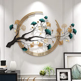 PRISIA Ginkgo Leaf Metal Art Decor 52.7 in * 32.7in 3D Metal Wall Sculpture for Living Room Porch Room Bedroom Modern Art Decor