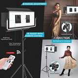 Neewer Advanced 2.4G 1904 LED Video Light, Dimmable Bi-Color LED Panel with LCD Screen, Barndoor and U-Bracket and 2.4G Wireless Remote for Portrait Product Photography, Studio Video Shooting