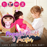 Reborn Baby Dolls - 18-Inch Realistic Baby Doll with Complete Baby Doll Accessories - Lifelike, Soft Silicone Newborn Girl Doll with 360° Movable Arms and Legs - Comes with a Birth Certificate