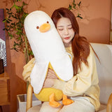 PEACH CAT Banana Duck Plush Toy Cute Plushie Hugging Plush Pillow Duck Stuffed Animal for Girls and Boys White 12"