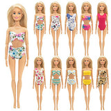 SOTOGO Doll Clothes and Accessories for 11.5 Inch Girl Doll Clothes Include 8 Sets Mermaid Tail Dresses, 10 Sets Bikini Clothes, 10 Pieces Doll Accessories and Storage Bag