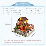 Flever Wooden DIY Dollhouse Kit, 1:24 Scale Miniature with Furniture, Dust Proof Cover and Music Movement, Creative Craft Gift for Lovers and Friends (Peach Blossom Valley)