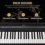 Donner DEP-10 Beginner Digital Piano 88 Key Full Size Semi Weighted Keyboard, Portable Electric Piano With Furniture Stand/Triple Pedals/Power Supply